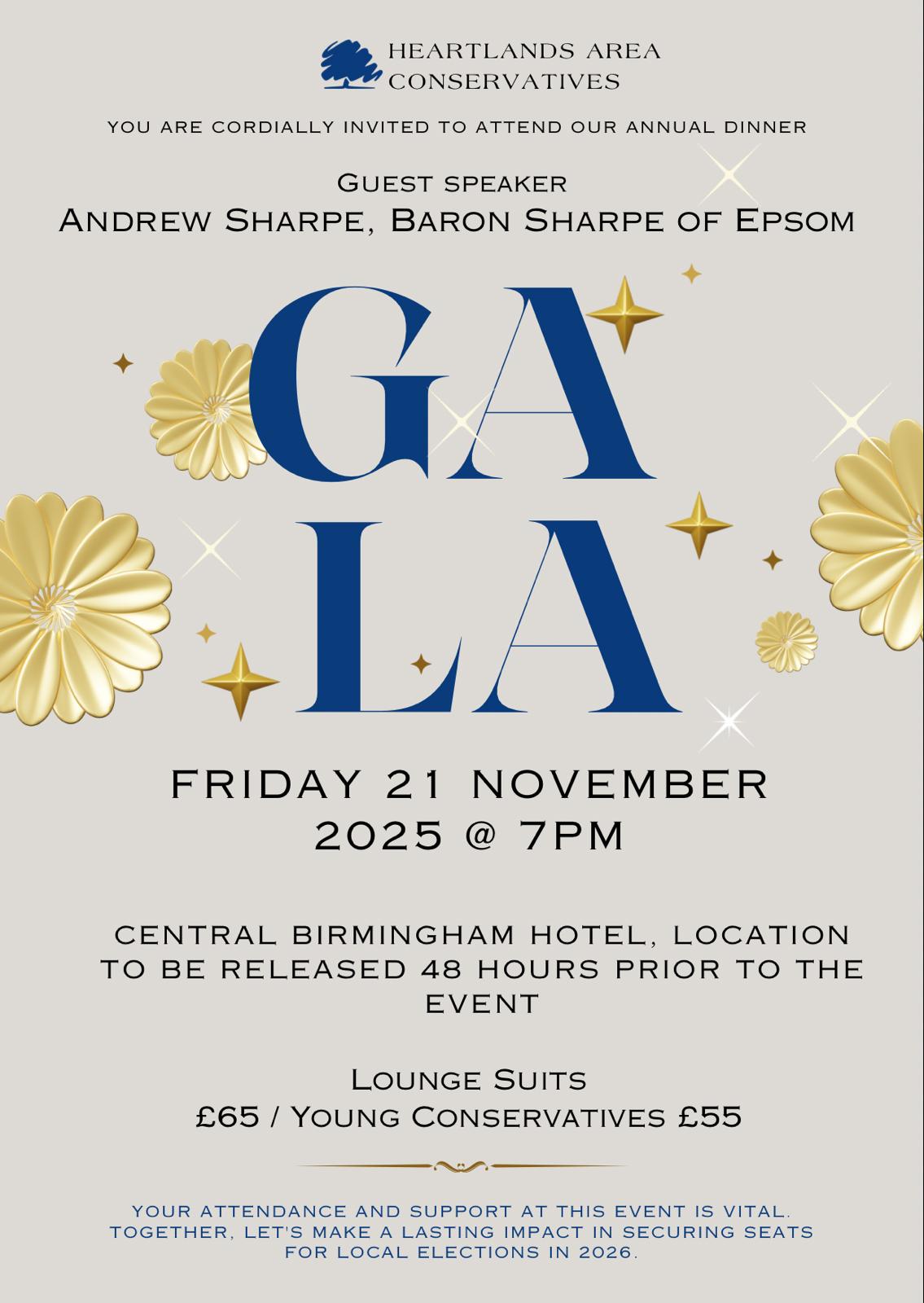Invite to Heartlands 2025 Gala Dinner